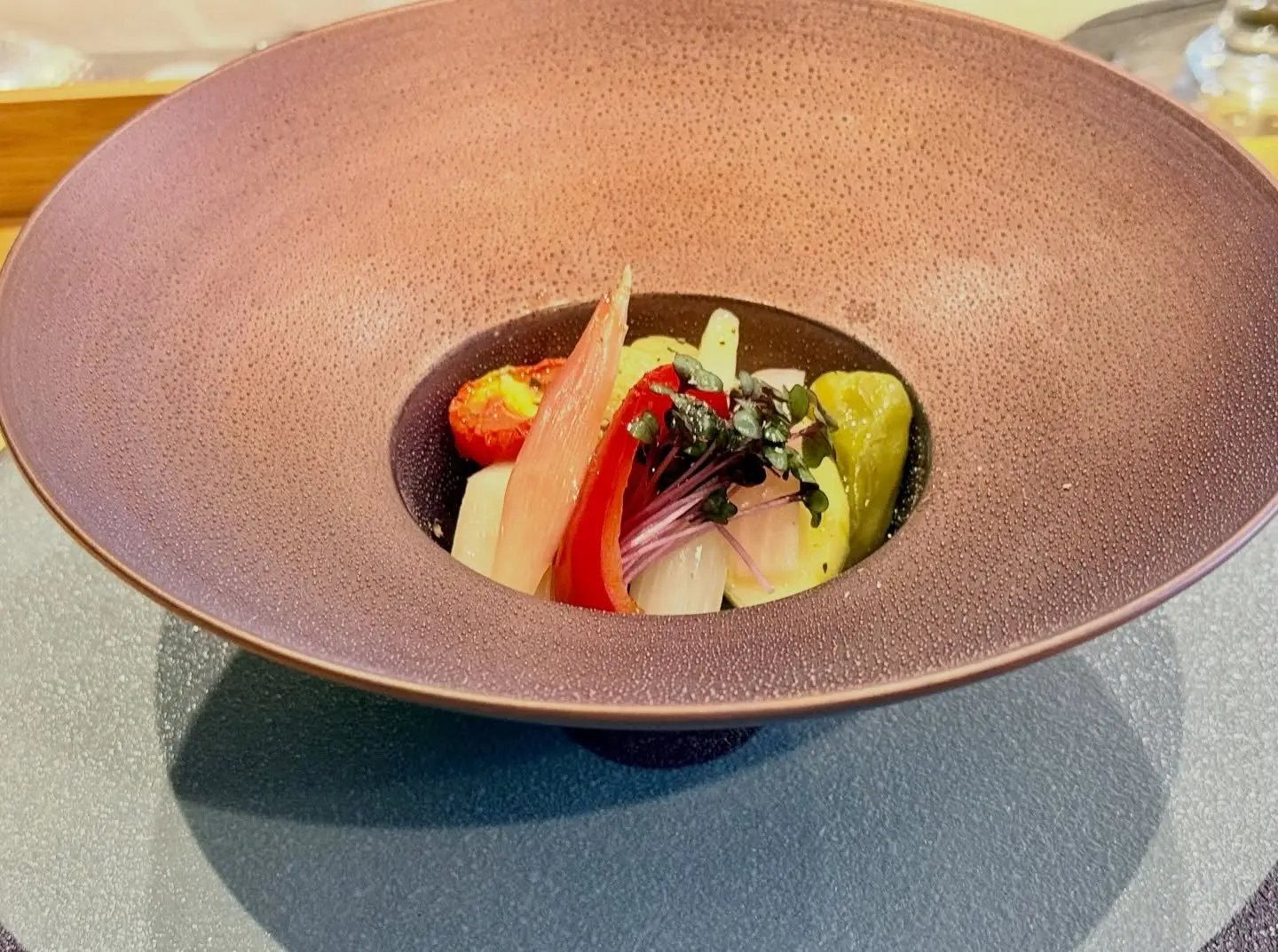 Vegetable dish in a deep plate